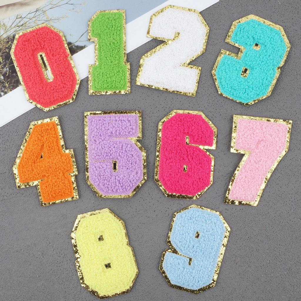 Mixed Color English Alphabet Embroidery Cloth Sticker Digital Towel Embroidery Computer Embroidery Stamp Clothes Smiley Face Patch Sticker