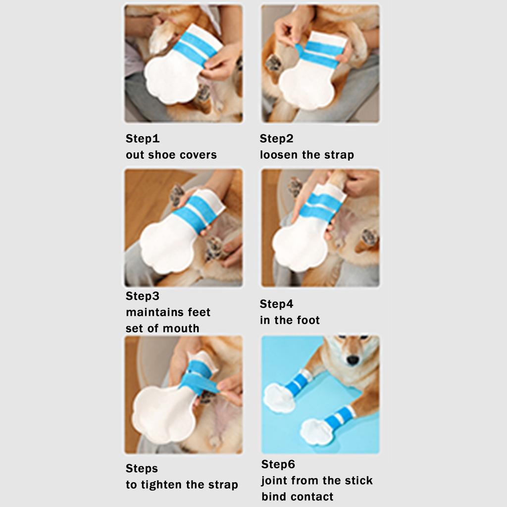 20 Einweg-Haustierschuhüberzieher für echte Katzen- und Hundefüße, Haustierkatze, Hundezubehör mit blauem Verband
