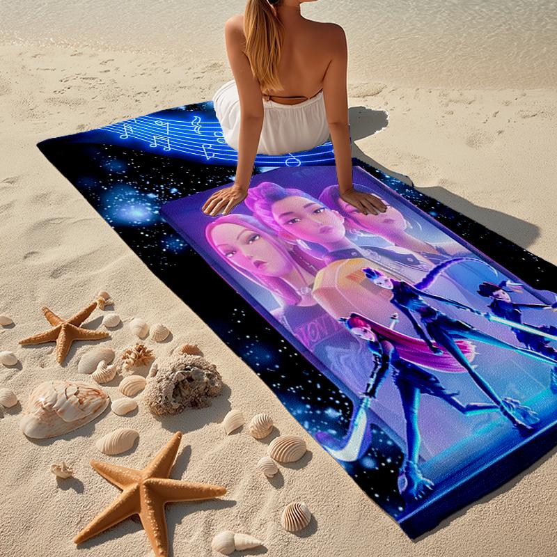 KPOP Hunter Fashion Beach Towel: Ideal for Summer Adventures Soft, absorbent and quick drying suitable for swimming and bathing