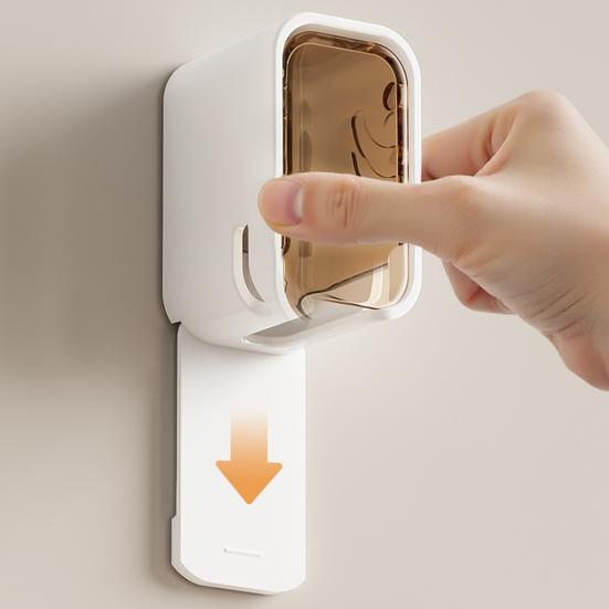 Elektrischer Zahnbürstenhalter Wandmontiert Staubdicht Transparente Klappabdeckung Kein Bohren Starker Klebstoff Feuchtigkeitsbeständig Wasserdicht Zahnbürsten-Organizer