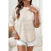 2026 Summer New TK Women's Round Neck Pullover Simple Versatile Striped Short Sleeve T-Shirt