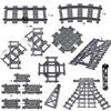 City Trains Flexible Tracks Forked Straight Curved Soft Rails Track Switch Building Block Bricks Kids DIY High-tech Creative Toy