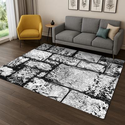3D Brick Stone Building Wall Originality Carpet Rug for Living Room Sofa Home Bedroom Doormat Decor,Playroom Non-slip Area Rug