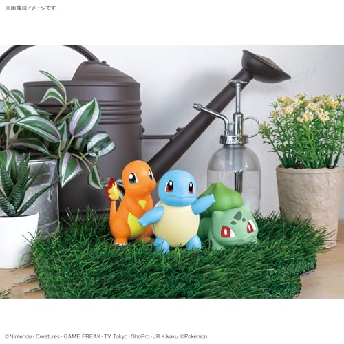 BANDAI SPIRITS Pokemon Plastic Model Collection Quick 11+13+17 Charmander & Bulbasaur & Squirtle Set, Color-Coded Plastic Model