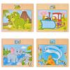 Bus Wooden Toys for Children Early Learning 3D Cartoon Animal Traffic Puzzle Kids Math Jigsaw