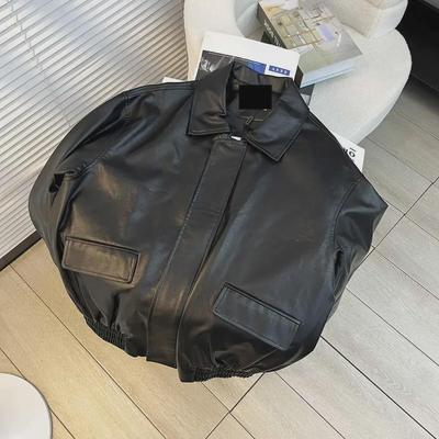 Veste de moto en cuir marron style Hong Kong pour homme 2024: Haut de gamme, coupe ample, rétro américain pour le printemps et l'automne.