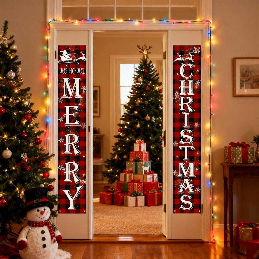Christmas Decoration Door Couplets, Merry Christmas Couplets, Party Party Decorations