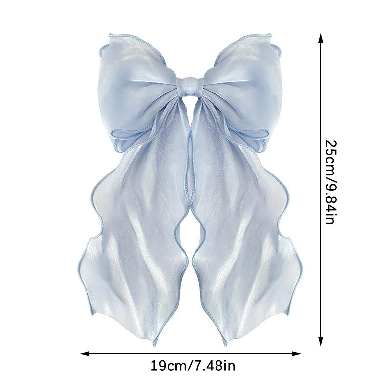 Mesh Barrette Bow Ribbon Hair Clips Sweet Gentle Girly Back Of Head Super Fairy Hairpins Advanced  Headwear Accessories