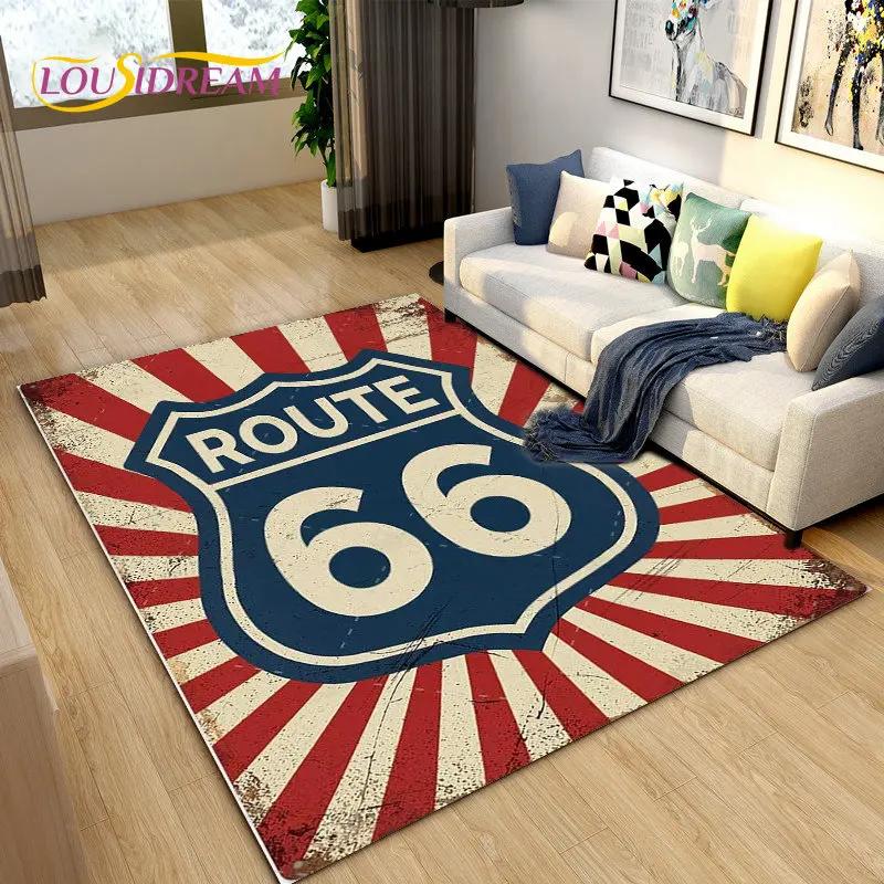 Tarihi Route 66, Ana Yol, mré estrada Alan Kilim, Ev Oturma Odası Yatak Odası Kanepe Paspas Dekor için Halı Halı, Kaymaz Zemin Mat
