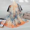 Silk Scarf Folral Women Summer Hijab  Luxury Print Sunscreen Shawl Wraps Bandana Ladies Head Scarves Large Foulard Echarpe