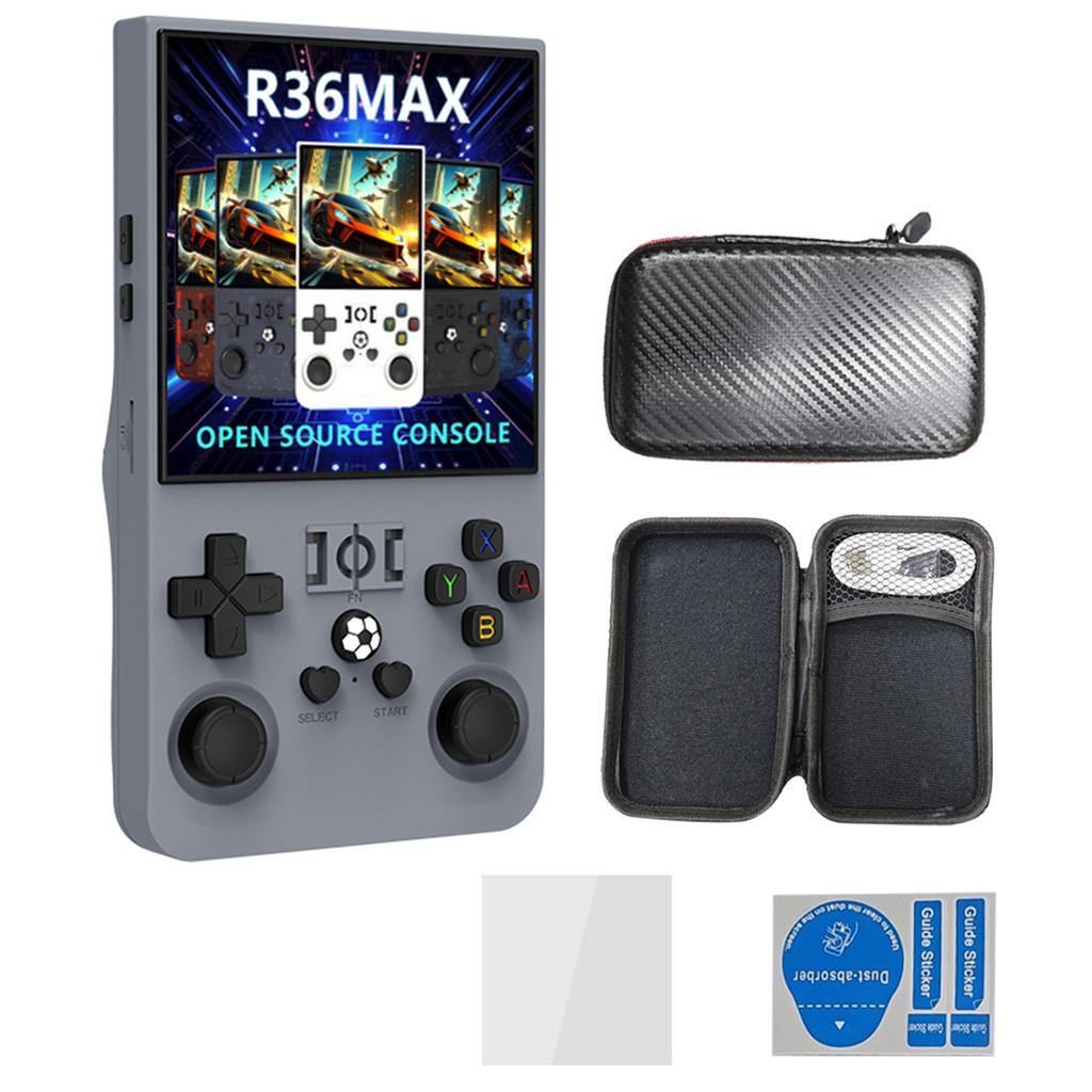 R36MAX 4inch IPS Screen Handheld Game Player 64GB Video Game Console 4000mAh Battery Rechargeable Console