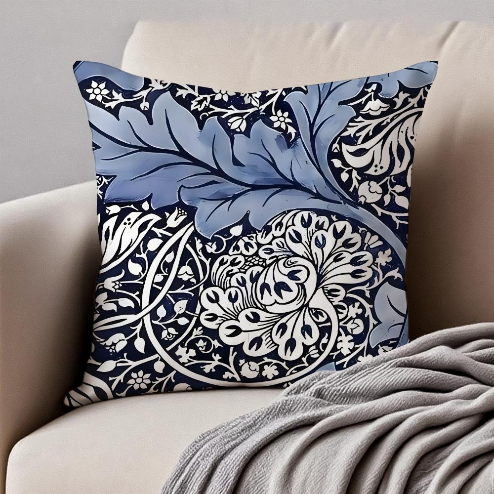 colourful Art WWilliam Morris Cushion Cover Pillowcase Antidustmite Invisible Zipper Short Plush Sofa Cushion