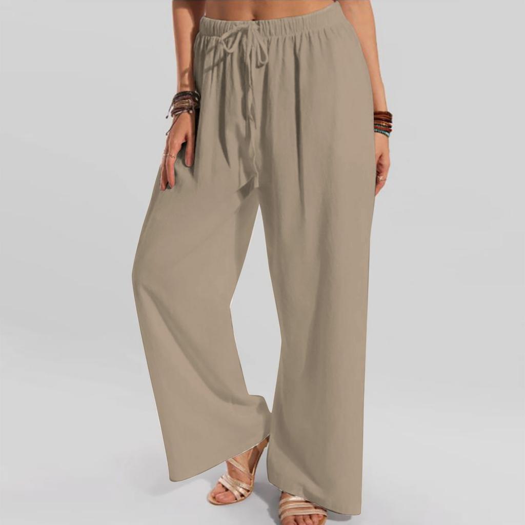 Fashion Women's Solid Color Loose And Comfortable Pocket Leisure Time Trousers