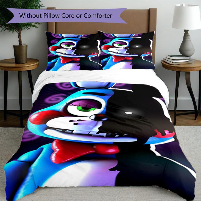 Set copripiumino 3 pezzi (1*Copripiumino + 2*Federe, Senza Nucleo), Set Biancheria da Letto Stampato Five Nights at Freddy's, Decorazione Camera da Letto, Per Tutte le Stagioni, Regalo di Compleanno