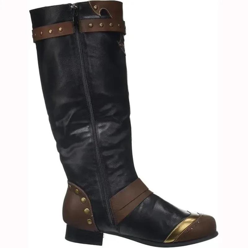 Steampunkowe Średniowieczne Vintage Wysokie Męskie Rzymskie Rycerskie Buty do Jazdy Konnej Cosplay Halloween Festiwal Impreza Pirackie Buty