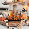 Festive Holiday Desktop Signs Halloween Wooden Tabletop Ornaments Freestanding Solid Wood Letter Signs Decorative Table Centerpiece Thickened