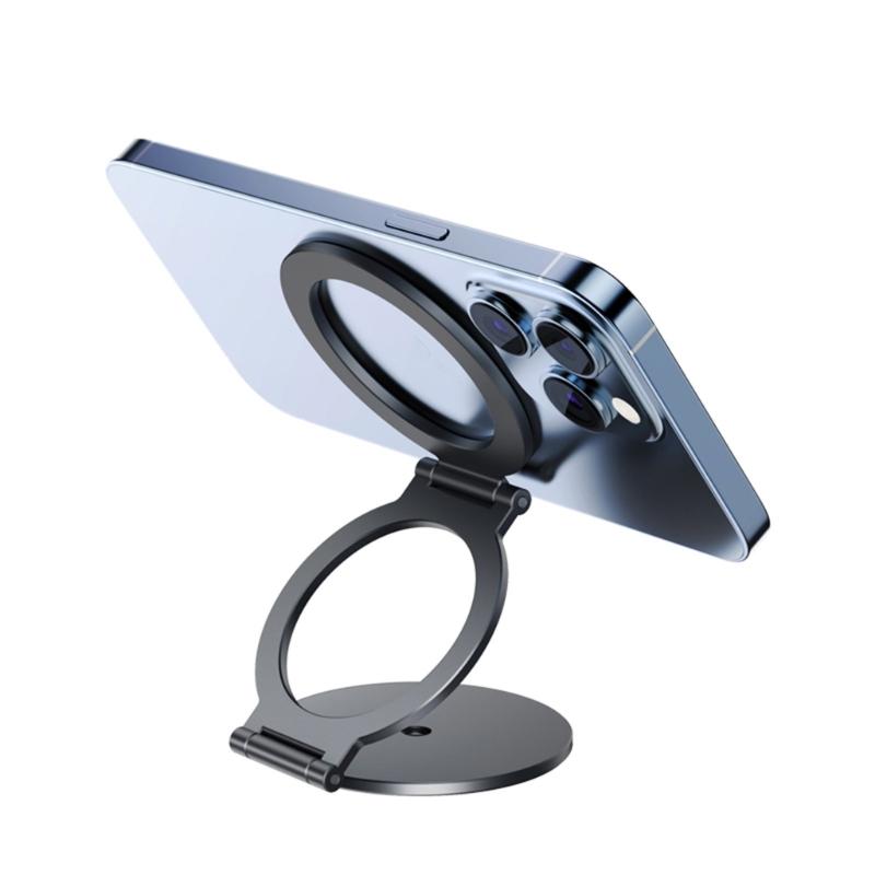 Car Phone Holder Desktop Car Dashboard Double Sided Magnetic Foldable Stand Cellphone Holder Stand with 1/4in Screw Hole