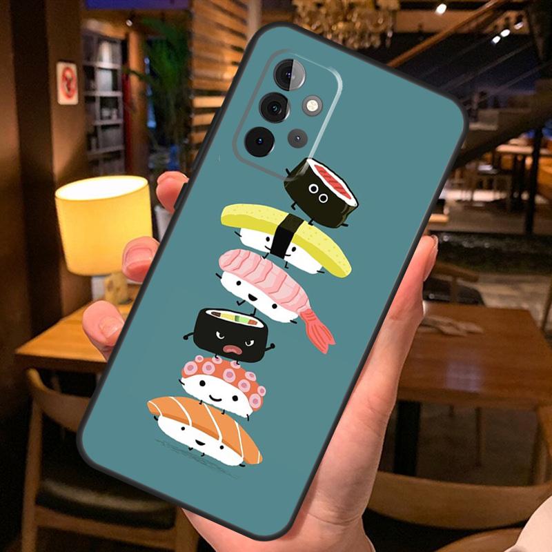 Sushi Food Case For Samsung A12 A22 A32 A42 A52 A72 A14 A24 A34 A54 A50 A51 A71 A13 A33 A53 Cover Shell