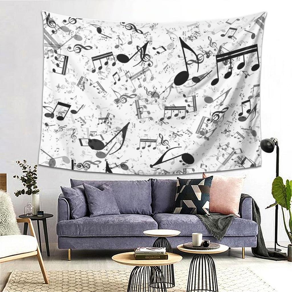 Bass Music Notes Tapestry Wall Hanging Aesthetic Home Decoration Tapestries for Dorm Room