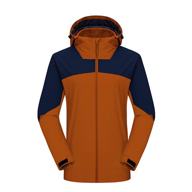 Unisex Windproof Ski Jacket: Fleece Lined, Thickened, Three-in-One for Outdoor and Mountaineering.