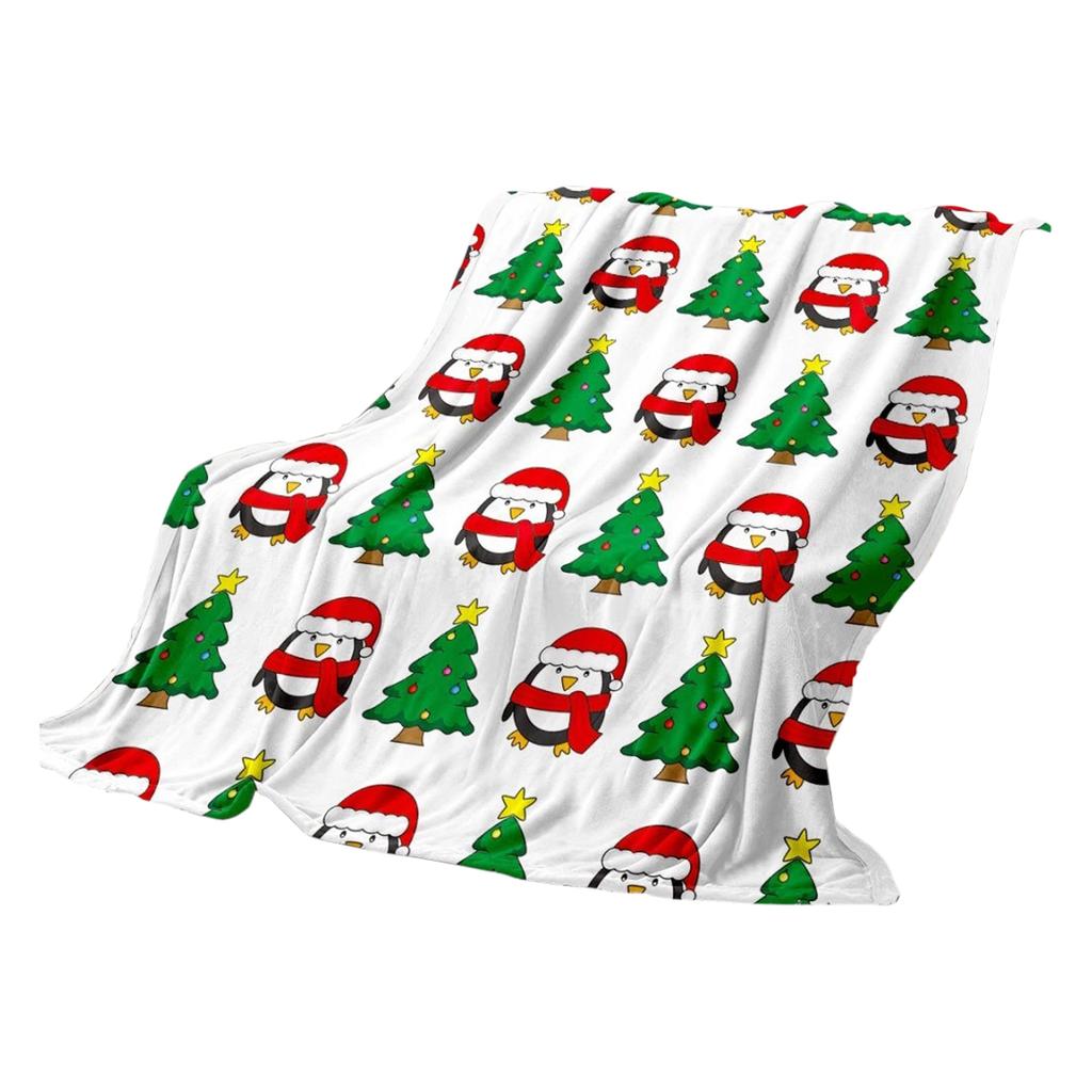 150*200cm Christmas Flannel Printed Blanket Holiday Gift