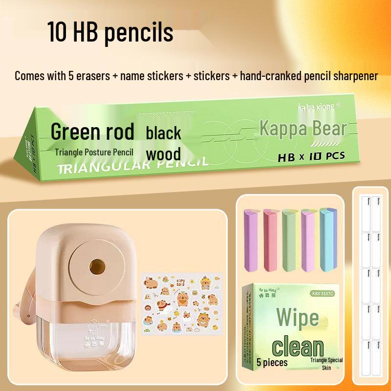 Kaba Bear Hand-Crank Cute Cartoon Pencil Sharpener for Kids - Effort-Saving and Perfect for Elementary Students.