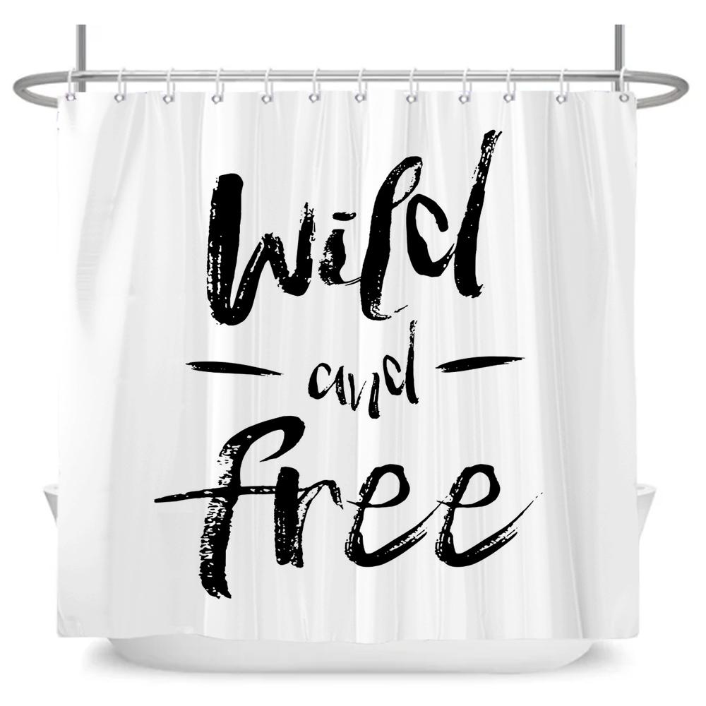 

Famous Dictum Art Printing Shower Curtain,Simple White Decor Bathroom Shower Curtains With Hooks,Waterproof Bathroom Curtains W60H190(CM)-1 Pcs