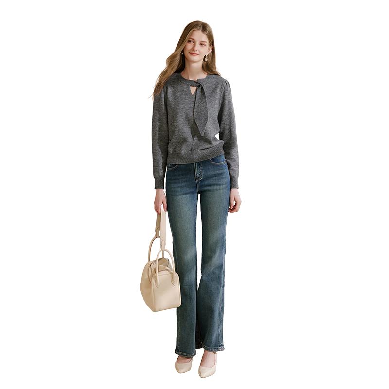 Xiangying Women s Retro Washed Flared Jeans L