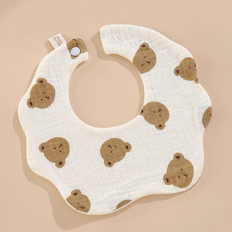 Baby Cotton Gauze Waterproof Bib Soft Breathable Newborn Drool Catcher Gentle On Skin Daily Care Essential For Infants