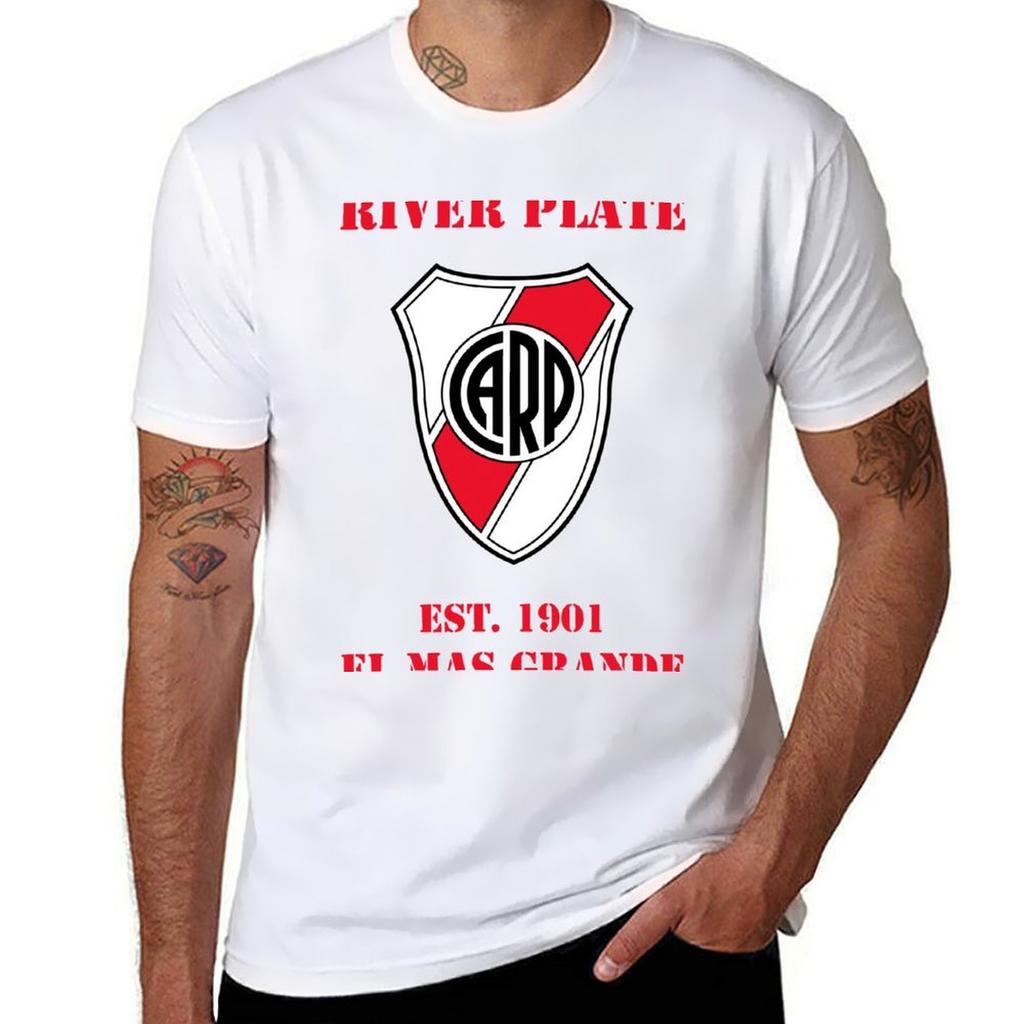 River Plate Fc Tshirt Basic Casual Wear Short Sleeve Top