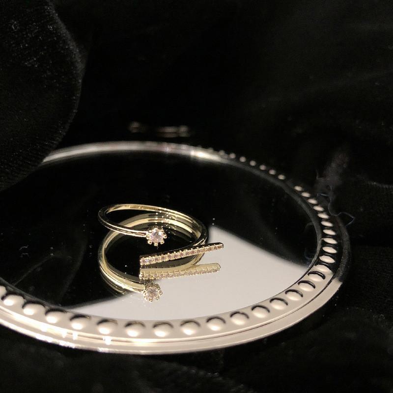 Korean Fashion Elegant Geometric Adjustable Copper Ring For Women Perfect For Style Ins