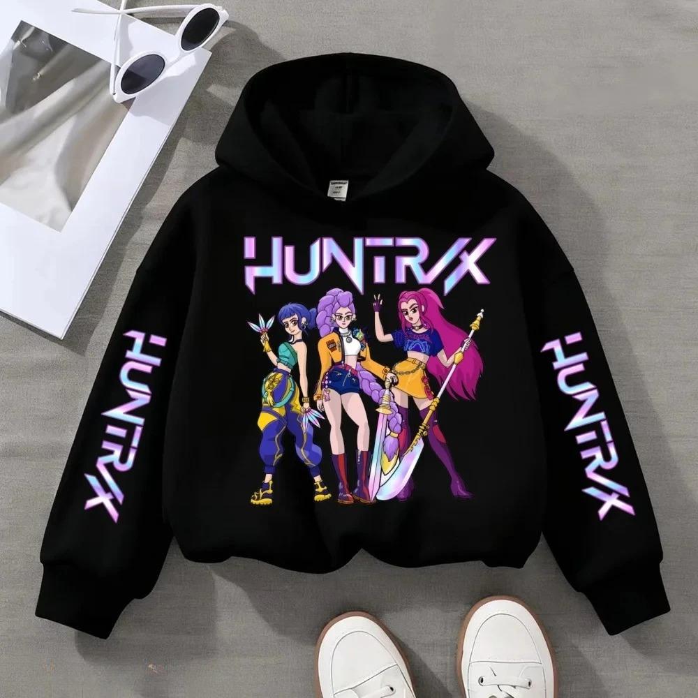 

Детские толстовки и свитшоты K-Pop Demon Hunter Мультяшные детские модные повседневные худи топы 160 чёрный