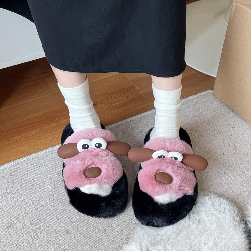 Mode Cartoon Niedliche Damen Hausschuhe Herbst Winter Neue Mode Höhe Erhöhen Plateau Hausschuhe Bequeme Plüsch Warme Baumwollschuhe