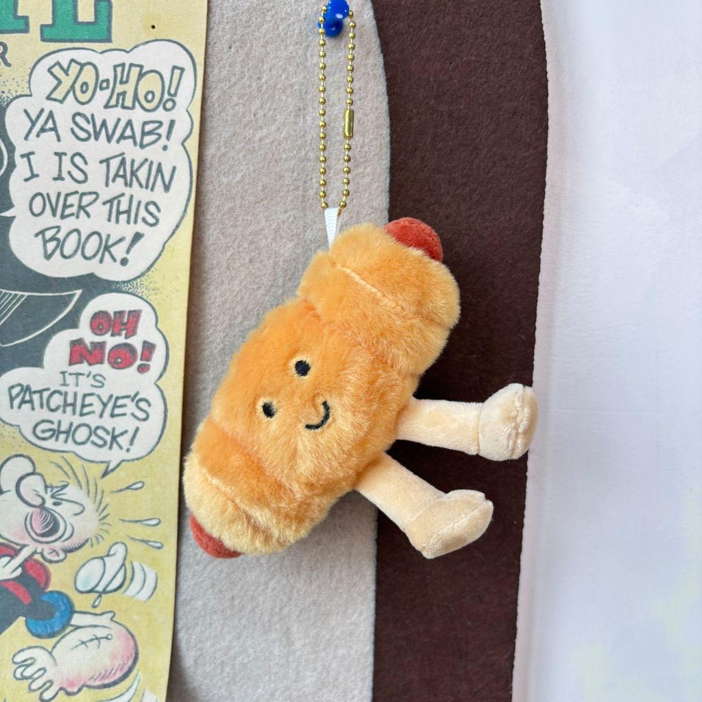 Roztomilý Kreslený Hamburger a Hranolky Plyšový Batoh Přívěsek na Klíče Panenka