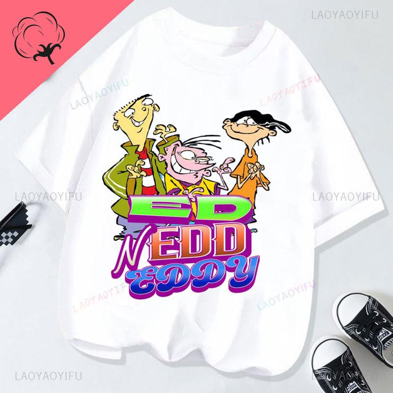 Ed Edd  Eddy Tv Show Shirt Novelty Cartoon Kawaii Cute Casual Funny Comic Printed Y2k Clothes Grahic T Shirts Cotton Unisex Top