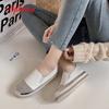 Fashion Aphixta 2025 New Crystals Luxury Leather Flats Shoes Women Hand Stitching Slip-on Flat Platform Footwear Plus Big Size 42 43