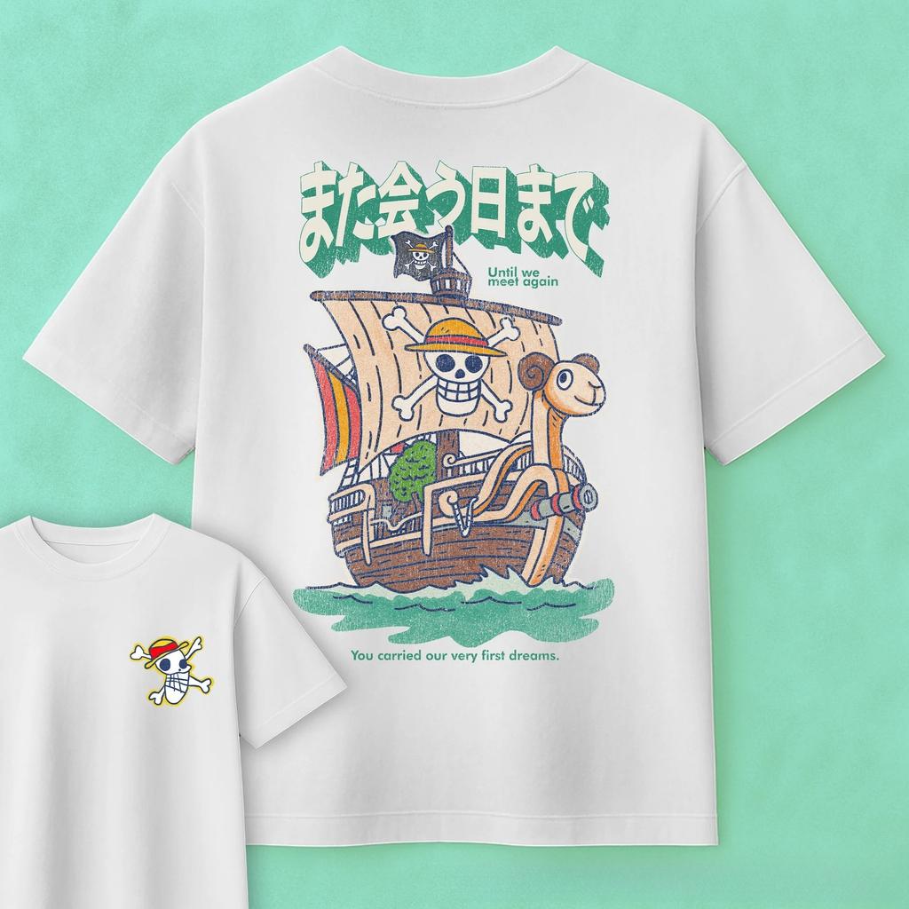2026 Summer One Piece Anime Going Merry Printed Loose Shortsleeved Pure Cotton Childrens Tshirt Tide Unisex Casual Y2k Loose
