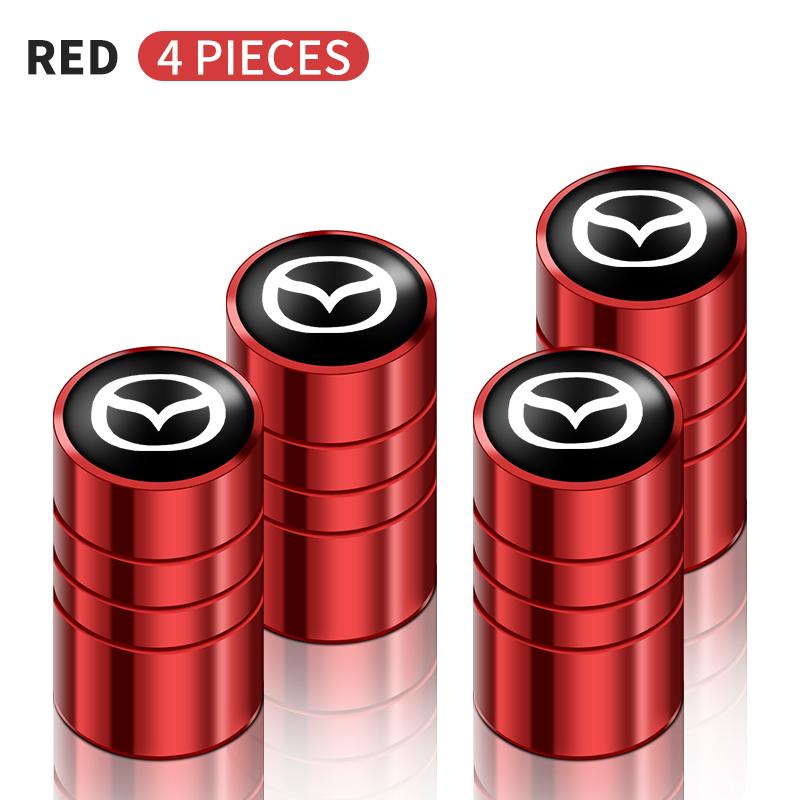 4Pcs/set Zinc Alloy Car Tire Valve Stem Air Caps Anti-theft Airtight Cover For Mazdas 2 3 MS 6 CX-5 CX5 Artzma 6 Car Accessorie