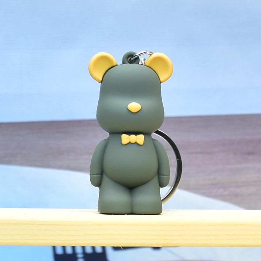 "3D Soft Bear Keychain Pendant - Cute and Trendy Accessory for Bags and Car Keys"