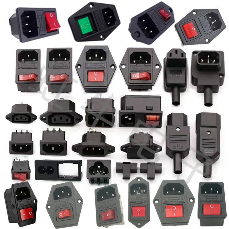 AC-304 Integrated Snap-In C13 Power Socket with Switch and Screw Hole Fixing