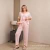 Women's pajamas threaded fabric lace splicing short-sleeved shorts sweet loungewear new explosion