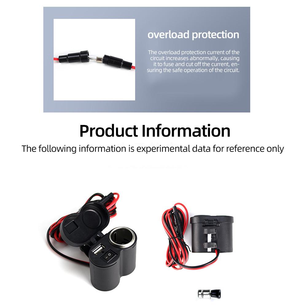 Motorrad USB Ladegerät Zigarettenanzünderbuchse Motorrad Lenker Netzteil mit Schalter Wasserdicht Für Telefonnavigation