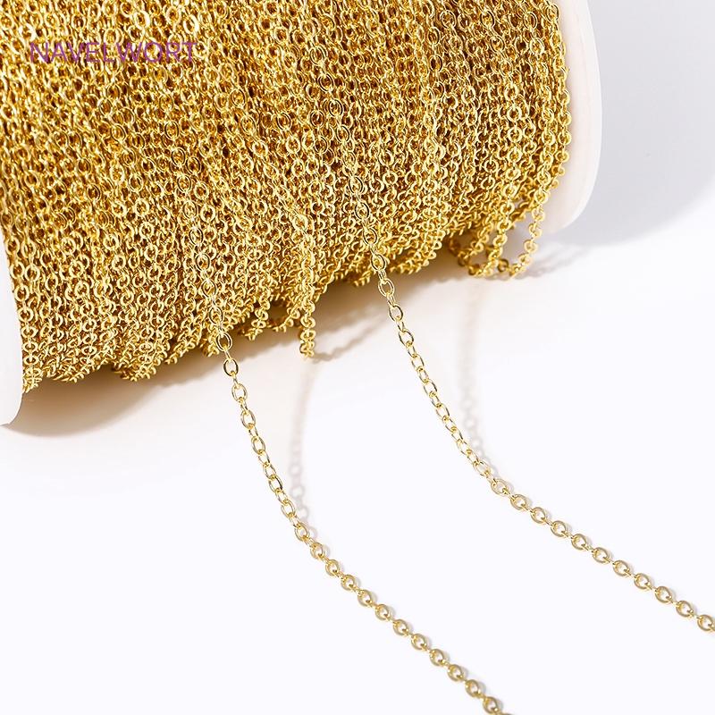 2.0MM Bulk Metal Chains 18K Gold Plated Brass O Shape Thin Chains For Jewelry Making DIY Necklace Bracelet Accessories Wholesale