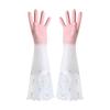 Winter Dishwashing Gloves Women's Kitchen Household Thickened Rubber Washing Clothes Waterproof Rubber Durable Household Work with Velvet