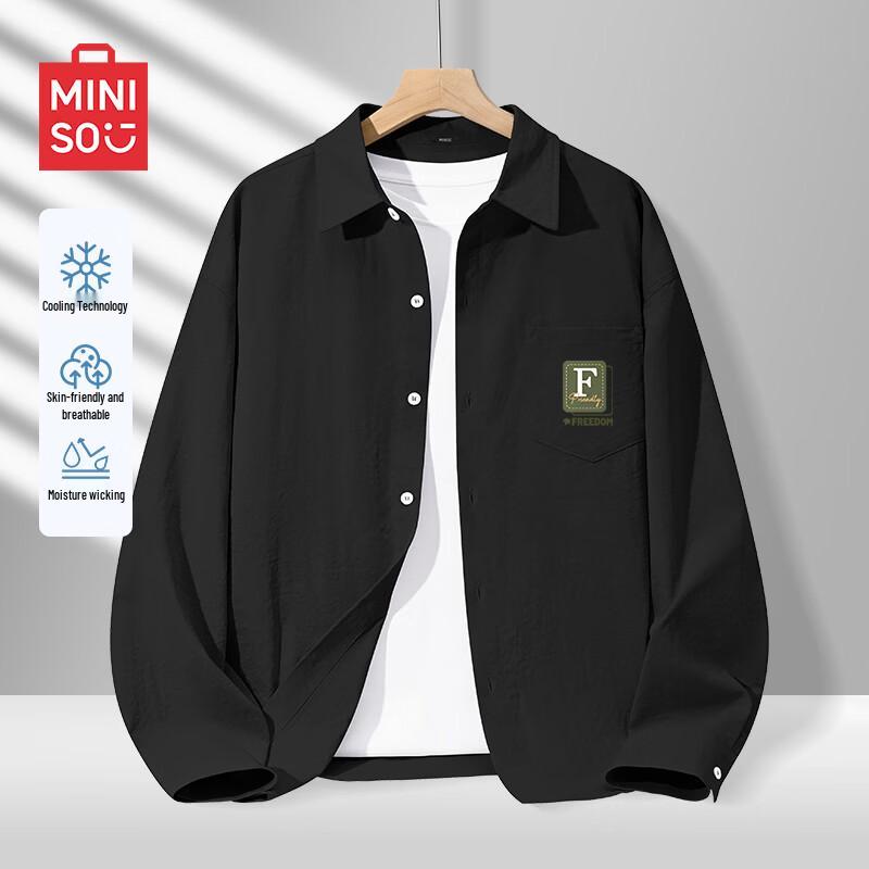 MINISO Men s Wrinkle-Resistant Lapel Long-Sleeve Shirt 3XL