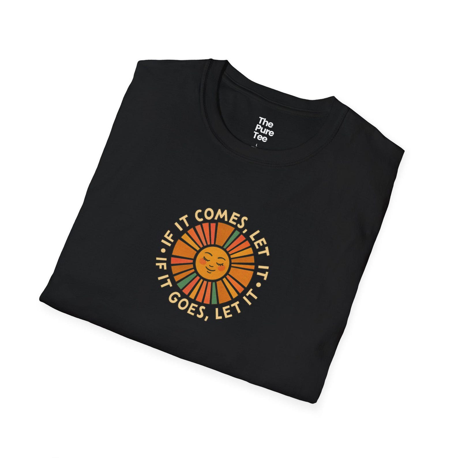 Retro Sun Boho Mindfulness Positive Flow 70s Vibe Calm Life Philosophy Tshirt 2XL