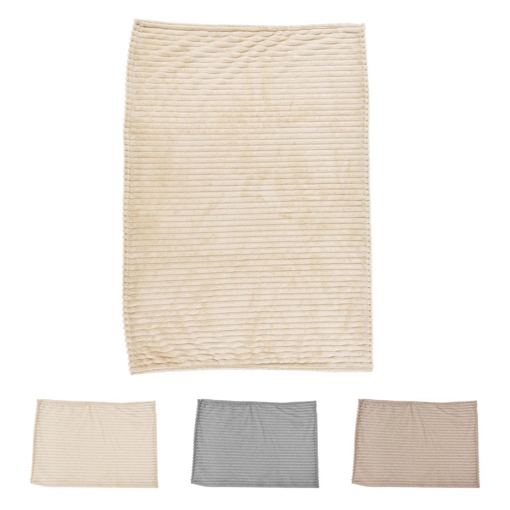 Flannel Throw Blanket Plush Fluffy Light Breathable Fine Workmanship Stylish Simple Soft Blanket