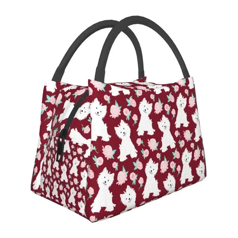 

Пользовательская сумка для ланча с щенком вест-хайленд-уайт-терьера для мужчин и женщин, термоизолированные ланч-боксы-холодильники для пикника, кемпинга, работы, путешествий 28x17x16CM
