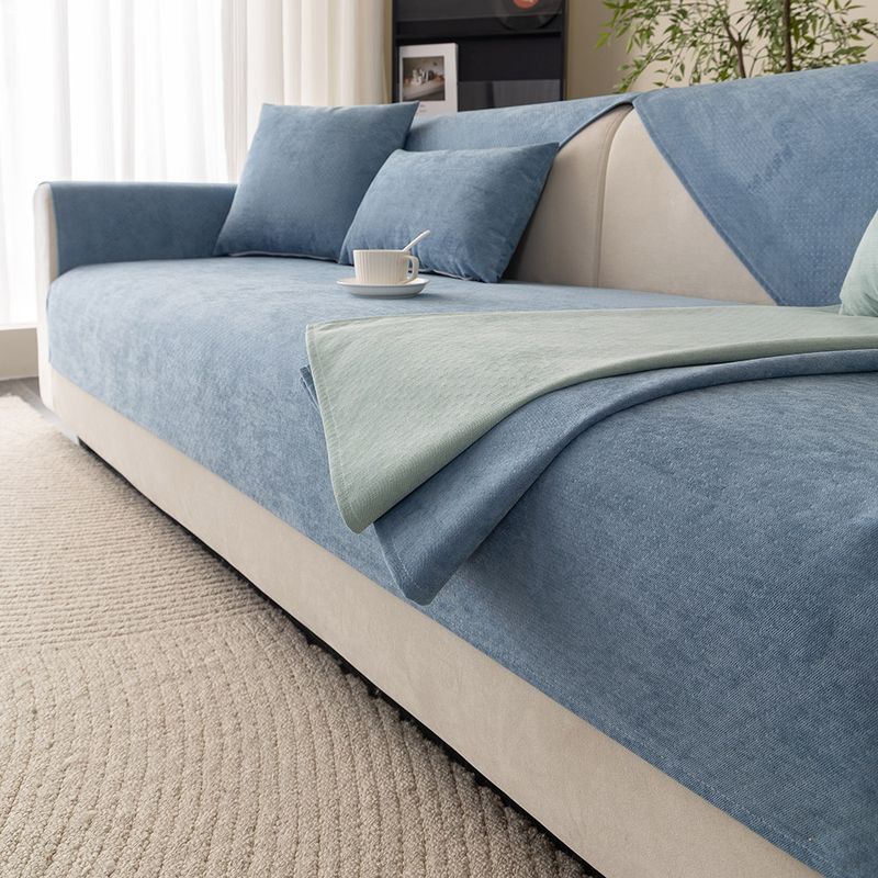 

Short Plush Waterproof Sofa Cushion Urine Insulation All Year Round Scandinavian Pure Color Universal for Summer Simple Cloth Modern Cover Non Slip Waterproof Sink-Blue [70*50cm]]