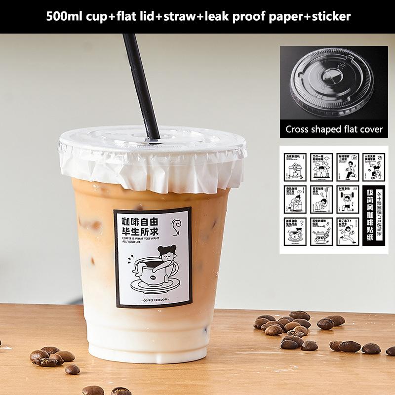 10Pcs Clear Plastic Cup With Strawless Lids Disposable Cups For Iced Coffee Or Juice Party Smoothie Milkshake Cold Drinks